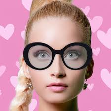 Black Round Blue Light Optical Fashion Glasses With Light Changing Sun  Lenses /style 8046