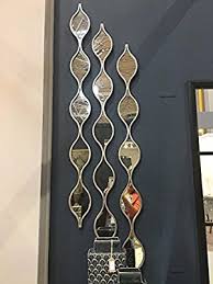 Silver Slim Full Length Five Teardrop Accent Mirror Chic And Elegant Wall Mounted Mirror Hallway Bathroo Decor Mirror Wall Decor Contemporary Home Decor