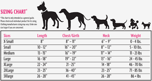 Size Chart The Scottish Dog Pet Supplies Gifts