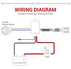 Wire diagram for off road led lights wiring diagram dash. Mictuning Led Light Bar Wiring Harness 40 Amp Relay Fuse On Off Strobe Remote Control Waterproof Switch Red 2 Lead Wire Kit Wire Aliexpress