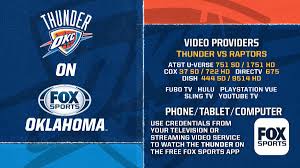 Unfortunately the usual cable restrictions apply, and they're augmented by the unholy miasma of sports contracts to boot. Fox Sports Oklahoma On Twitter Watch Tonight Okcvstor Channel Listings Below Thunderup