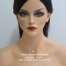 Floating Pearl Necklace, Classic Pearl Necklace, One Pearl Necklace,  Bridesmaid Gift, Bridal Party Gift, Wedding Party Gift Bridesmaid Pearl