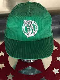 Vintage Boston Celtics Baseball Hat Cap With Snapback Green Corduroy With Flat Bill 1 Size Fits All Nba Basket Ball Green Corduroy Baseball Hats Vintage Baseball Hats