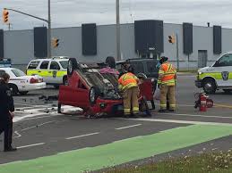 If your car isn't drivable, request roadside assistance. Three Vehicle Crash Sends Car Onto Its Roof Sending One To Hospital Ctv News