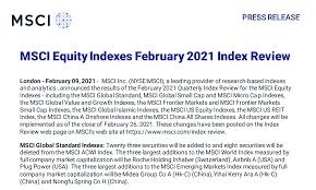 此外，msci中国全股票小盘指数（ msci china all shares small cap index）也将新增两只成分股，删除六只成分股。 与此同时，msci也在官网披露了后续8次季度调整的时间。 å¹¿å'èšå¯Œæ··åˆ Msciå­£åº¦æŒ‡æ•°è°ƒæ•´ ç¾Žçš„é›†å›¢ å†œå¤«å±±æ³‰ç­‰19åªè‚¡ç¥¨çº³å…¥ä¸­å›½å…¨æµé€šæŒ‡æ•° å¾·å›ç½'