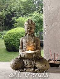Buddha Kerzenhalter Dekofigur Feng Shui Asia Buddismus Thailand Terrasse Garten Buddha Buddha Garten Buddha Deko
