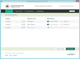 Interface Of Kaspersky Security Integration With Tigerpaw