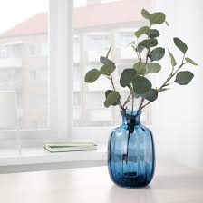 Tonsatta Vase Blau 21 Cm Ikea Deutschland Blaue Vasen Dekorative Vasen Glasvase