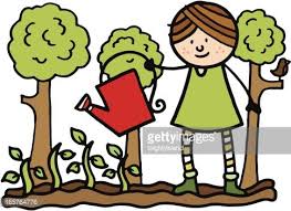 Kommerzielle nutzung gratis erstklassige bilder. Clipart Bild Gartner Die Bewasserung Von Pflanzen Im Garten Mit Baumen