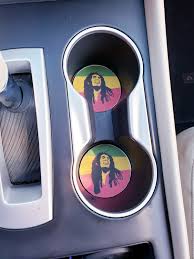 Bob Marley Car Accessories Car Decor Car Coasters Coaster Auto Decor Gift For Him Music Fans I Love Reggae Ra Car Decor Personalized Dolls Rasta Colors