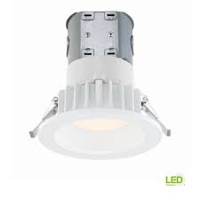 Commercial Electric Easy Up 4 In White Baffle Integrated Led Recessed Kit At 91 Cri 2700k Warm White Sev407943wh27 The Home Depot