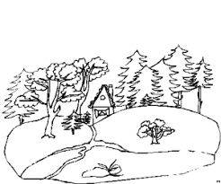 Kleines Haeuschen Im Wald Ausmalbild Malvorlage Landschaften
