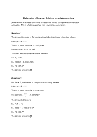 Ans = it is usually rare to find jamb questions. Pdf Mathematics Of Finance Solutions To Revision Questions Samuel Malema Academia Edu