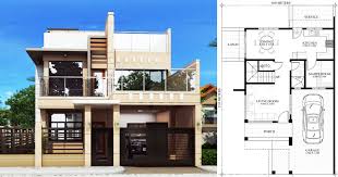 1400 square feet (130 square meter) (156 square yards) modern style small budget house plan. Ricardo Two Storey Modern With Firewall Phd Ts 2016023 Pinoy House Designs Pinoy House Designs