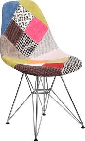 Flash Furniture Elon Milan Patchwork Fabric Chrome Chair In 2020 Fabric Accent Chair Chair Fabric Accent Chairs For Sale
