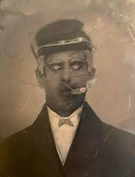 Civil War Veterans William “Pat” Bane Co. A Ringgold Cavalry posed with  unknown much shorter Civil War Veteran that has 120 in wreath of Kepi  indicating being a member of the William