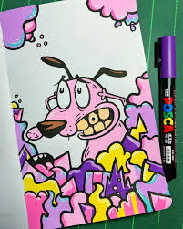 3 708 Me Gusta 46 Comentarios Doodle Artist Zach Blosser Zb Artz En Instagram Courage The Cow Cute Doodle Art Neon Art Painting Doodle Art Designs