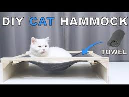 Make a cat hammock with hardly any materials, title: Diy Cat Hammock From Bath Towel Youtube