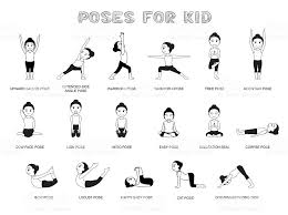 Yoga Posture Eps10 File Format Kids Vector Vector Illustration Yoga Poses