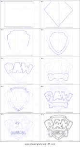 How To Draw Paw Patrol Badge Printable Step By Step Drawing Sheet Drawingtutorials101 Com Paw Patrol Birthday Cake Paw Patrol Badge Paw Patrol Cake