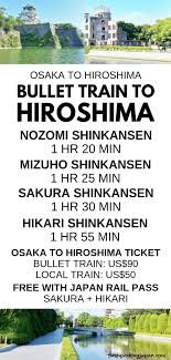 Osaka To Hiroshima Train With Jr Pass And Cost Without Japan Train Travel Flashpacking Japan