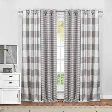 August Grove Dedric Plaid And Striped Blackout Thermal Curtain Panels Farmhouse Living Room Curtains Farm House Living Room Curtains Living Room