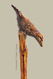 Canne Monoxyle Avec Un Oiseau Servant De Pommeau Xixe Siecle Sculpture Bois La Canee Sculpture