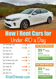How I Rent Cars For Under 10 A Day Cheap Car Rental Car Rental Deals Rental Car Discounts