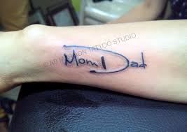 These deeply significant meanings behind the mom and dad tattoos are a gesture of respect, thanks, and giving back in a small way, like a token of appreciation, for a lifetime of love that could never be paid back. Mom Dad Tattoo 2 Tattoo No 878 Ab Maroon Tattoo Studio Flickr