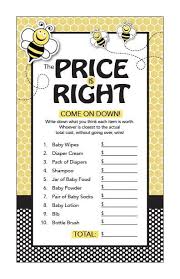 Instant Download Bee Theme Baby Shower The Price Is Right Game Etsy Bee Baby Shower Theme Bee Baby Shower Unisex Baby Shower