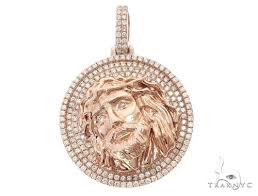 Buy custom gold jewelry direct from our los angeles jewelry district based location where we design custom and unique gold jewelry pieces. 14k Rose Gold Diamond Jesus Pendant 64950 Mens Hip Hop Pendant Rose Gold 14k Round Cut 1 87 Ct