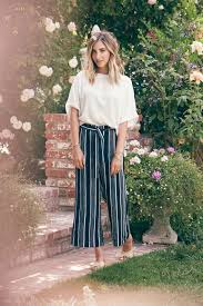 Black And White Striped Wide Leg Pants Outfit Springtime Stripes Fashion Wide Leg Pants Outfit Wide Leg Pants Outfit Summer