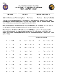 Safety rules related to your firearm. California Gun Test Fill Online Printable Fillable Blank Pdffiller