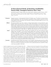 Risk of cardiovascular disease from cumulative cigarette use and the impact of smoking intensity. Pdf A Case Control Study Of Smoking And Bladder Cancer Risk Emergent Patterns Over Time