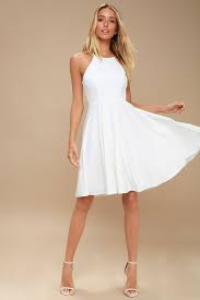 Irresistible Charm White Midi Dress In 2020 White Skater Dresses White Dresses For Women Cute White Dress