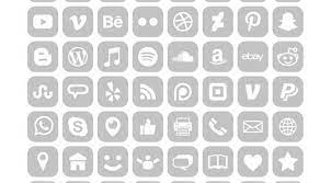 Square Gray Social Media Icons Set Png Svg Vector Etsy In 2021 App Store Icon Social Media Icons Iphone App Design