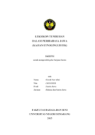 Bila bertemu dengan manusia, burung tersebut terkejut dan. Leksikon Tumbuhan Dalam Peribahasa Jawa Kajian