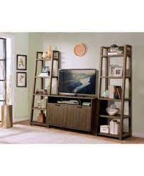 Furniture Ridgeway 3 Pc Entertainment Wall Set Console 2 Leaning Bookcases Reviews Furniture Macy S In 2021 Home Office Furniture Leaning Bookcase Wall Desk