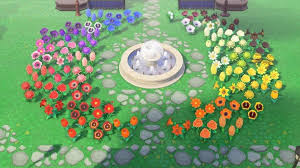 1 I Made A Rainbow Garden Outside My Museum Using One Of Every Flower Animalcrossingtours Animal Crossing Rainbow Garden New Animal Crossing