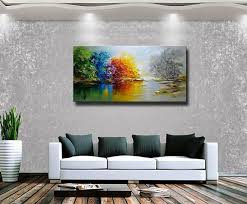 Contemporary Wall Art Palette Knife Painting Colorful Landscape Painting Wall Decor Home Decor Acrylic Textured Painting On Canvas Chen Wwe2 Abstract Wall Painting Contemporary Wall Art Painting