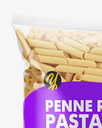 Plastic Bag With Penne Rigate Pasta In Bag Sack Mockups On Yellow Images Object Mockups