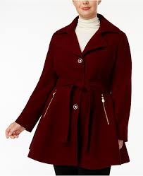 Inc Plus Size Skirted Belted Coat Created For Macys