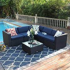 Phi Villa Outdoor Rattan Sectional Sofa Patio Wicker Fur 739 99 Rattan Patio Furniture Patio Furniture Sets Wicker Patio Furniture