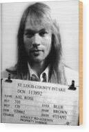 Axl Rose Mug Shot 1992 Front Photo Wood Print by Tony Rubino