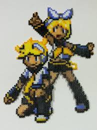 Perler Bead Rinlen Vocaloid By Thewiredslain On Deviantart Perler Beads Perler Bead Art Perler Bead Patterns