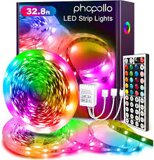 How to make heaven diy led lights. Amazon Com Phopollo Led Strip Lights Color Changing 32 8ft Flexible 5050 Rgb Led Lights Kit With 12v Power Supply And 44 Key Ir Remote Controller Home Improvement