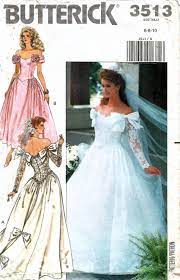 1980s Butterick 3513 Vintage Sewing Pattern Misses Etsy Wedding Gown Patterns Wedding Dress Patterns Wedding Gowns Vintage
