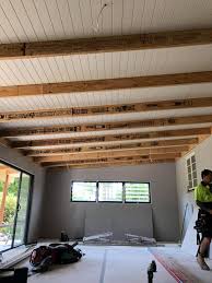 Exposed rafter ceiling is one of the more attractive roof styles, and if the plans are properly followed, they are lay your exposed rafter ceiling on superimposed horses with their crowns upwards. Vj Ceiling Exposed Lifestyle Homes And Renovations Qld Facebook