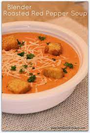 Blender Roasted Red Pepper Soup With Video 365 Days Of Slow Cooking And Pressure Cooking Recipe Stuffed Pepper Soup Stuffed Peppers Roasted Red Pepper Soup