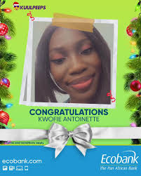 Congratulations Antoinette Kwofie!! You are our winner for the Ecobank  Challenge! #AnEcobankChallenge